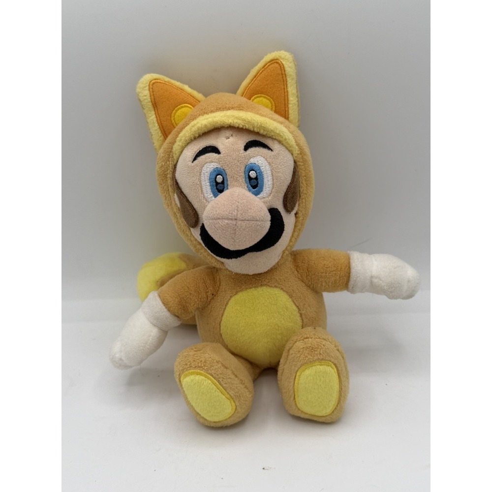 Super Mario 3D Land Kitsune Fox Luigi Stuffed Plush 9" Yellow Gold Little Buddy